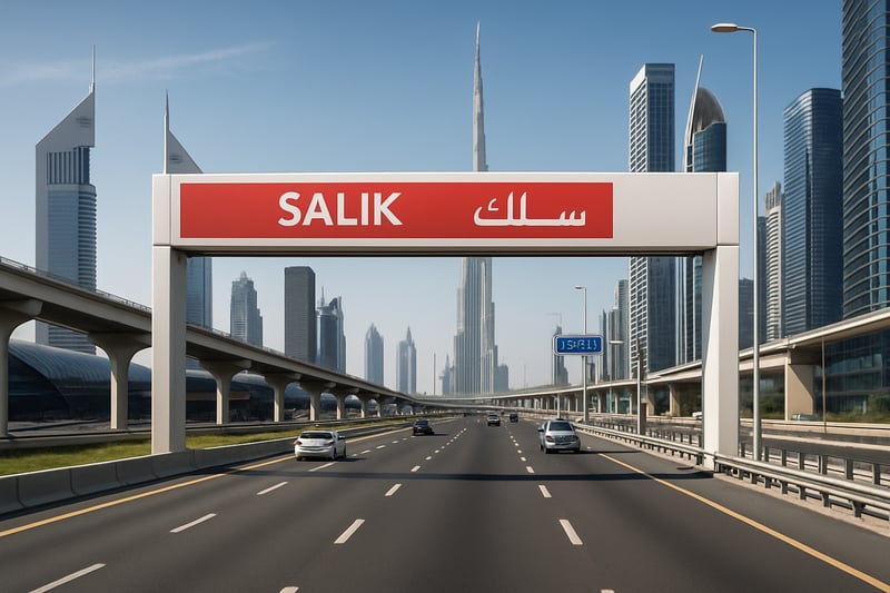 Dubai toll road with modern infrastructure